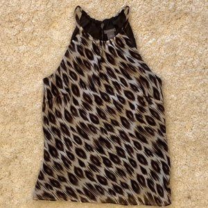 Ann Taylor Silk Eye of the Tiger Top X Small